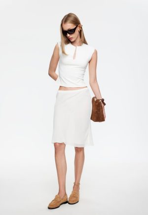 SHORELINE MIDI SKIRT – PEARL