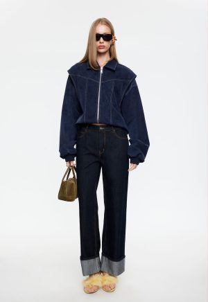 TOP MODEL CUFFED JEAN – DARK DENIM