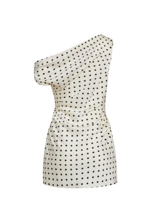 SWEETHEART MINI DRESS – CREAM POLKA