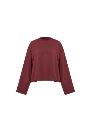 BLOOM LONG SLEEVE – CHOCOLATE WINE STRIPE