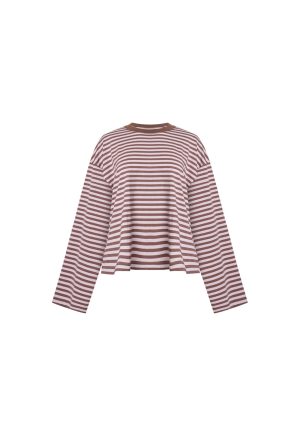 BLOOM LONG SLEEVE – CHOCOLATE BLUSH STRIPE