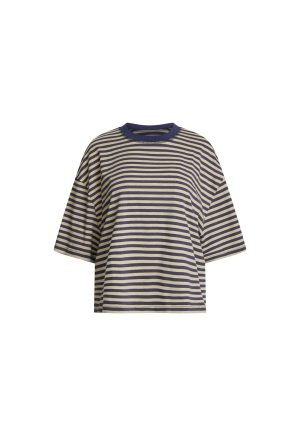 BLOOM SHORT SLEEVE – BEIGE STRIPE