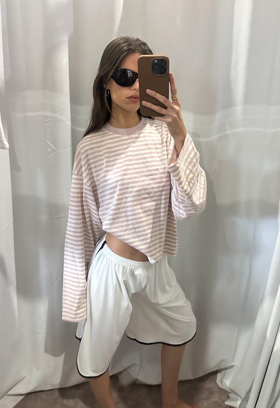 BLOOM LONG SLEEVE - BLUSH STRIPE