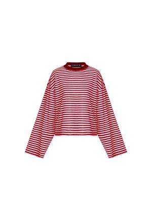 BLOOM LONG SLEEVE – WINE STRIPE