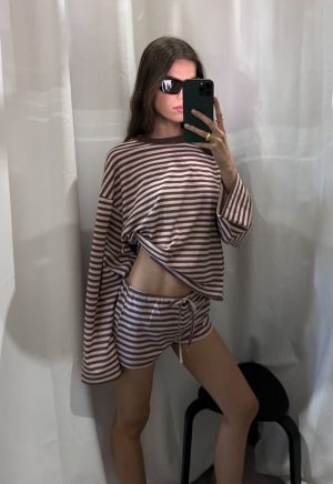 KOURT BLOOMERS – CHOCOLATE BLUSH STRIPE