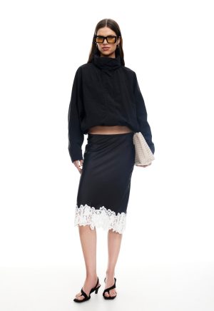 ANCHORED MIDI SKIRT – NOIR