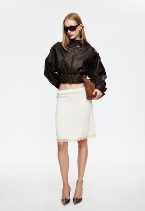 GIGI LEATHER JACKET – CHOCOLATE