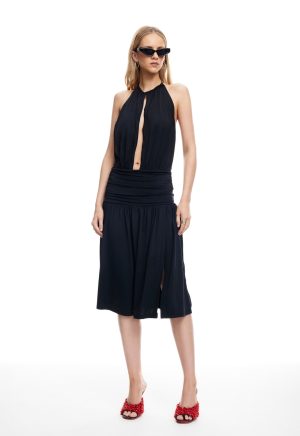 HAZE MIDI DRESS – NOIR