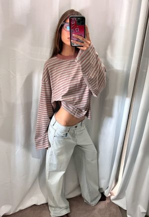 BLOOM LONG SLEEVE – MUTED PASTELS STRIPE