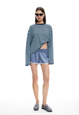 BLOOM LONG SLEEVE – NAVY SEA STRIPE
