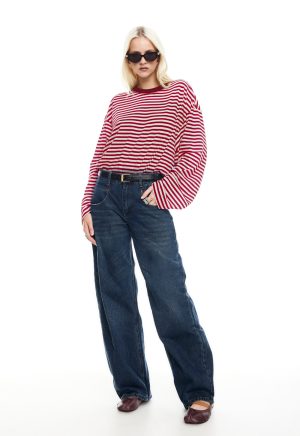 BLOOM LONG SLEEVE – WINE STRIPE