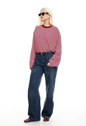 BLOOM LONG SLEEVE – WINE STRIPE