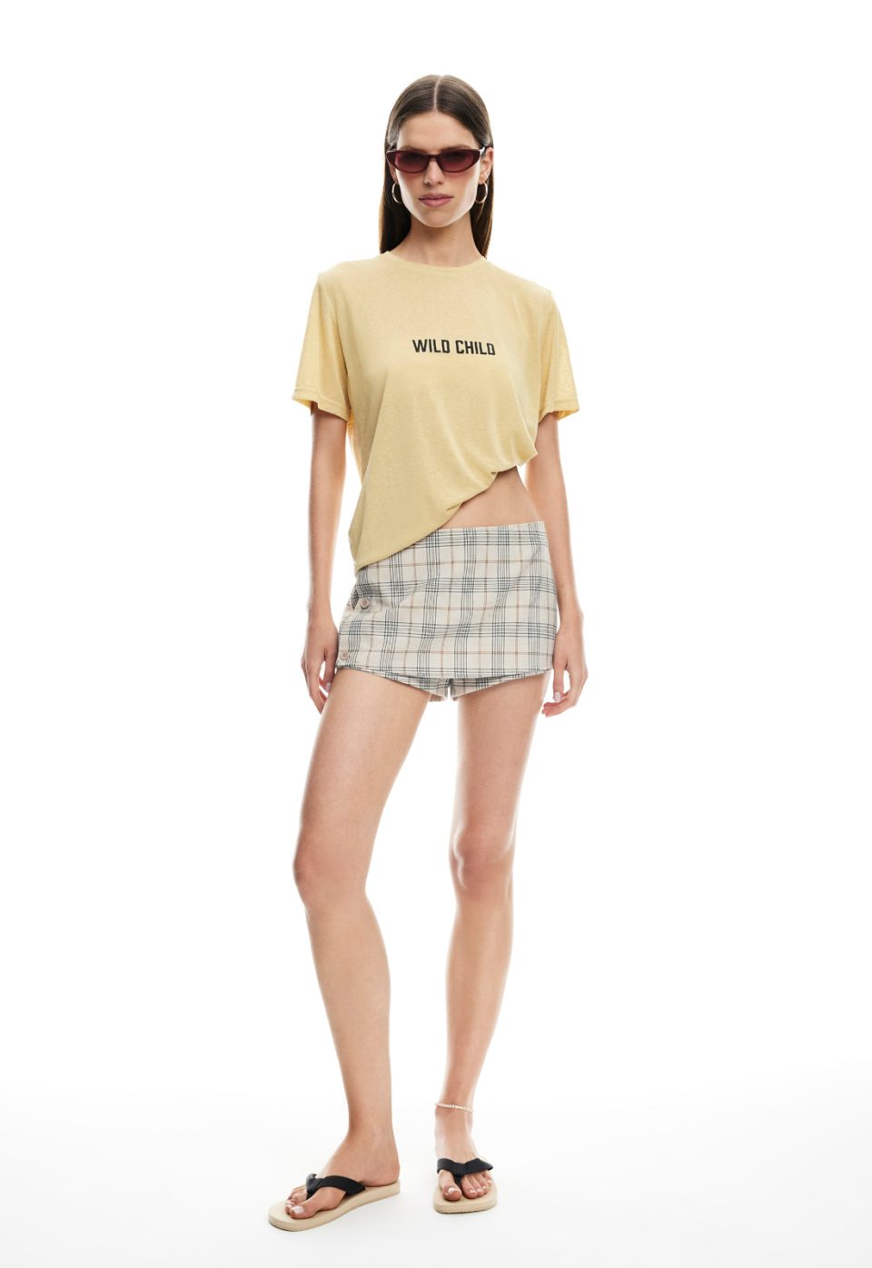 UNCHARTED SKORT - BEIGE PLAID