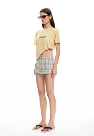UNCHARTED SKORT – BEIGE PLAID