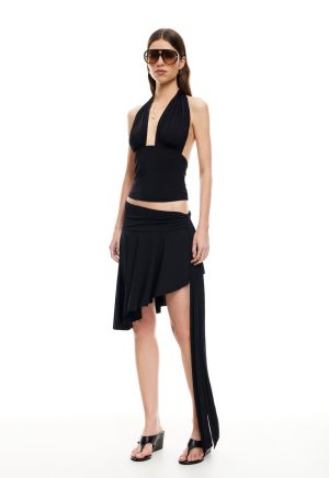 SAFARI MIDI SKIRT – NOIR