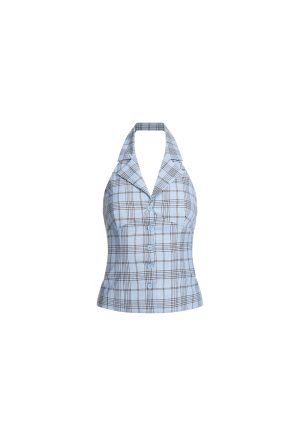 LURE TOP – BABY BLUE PLAID