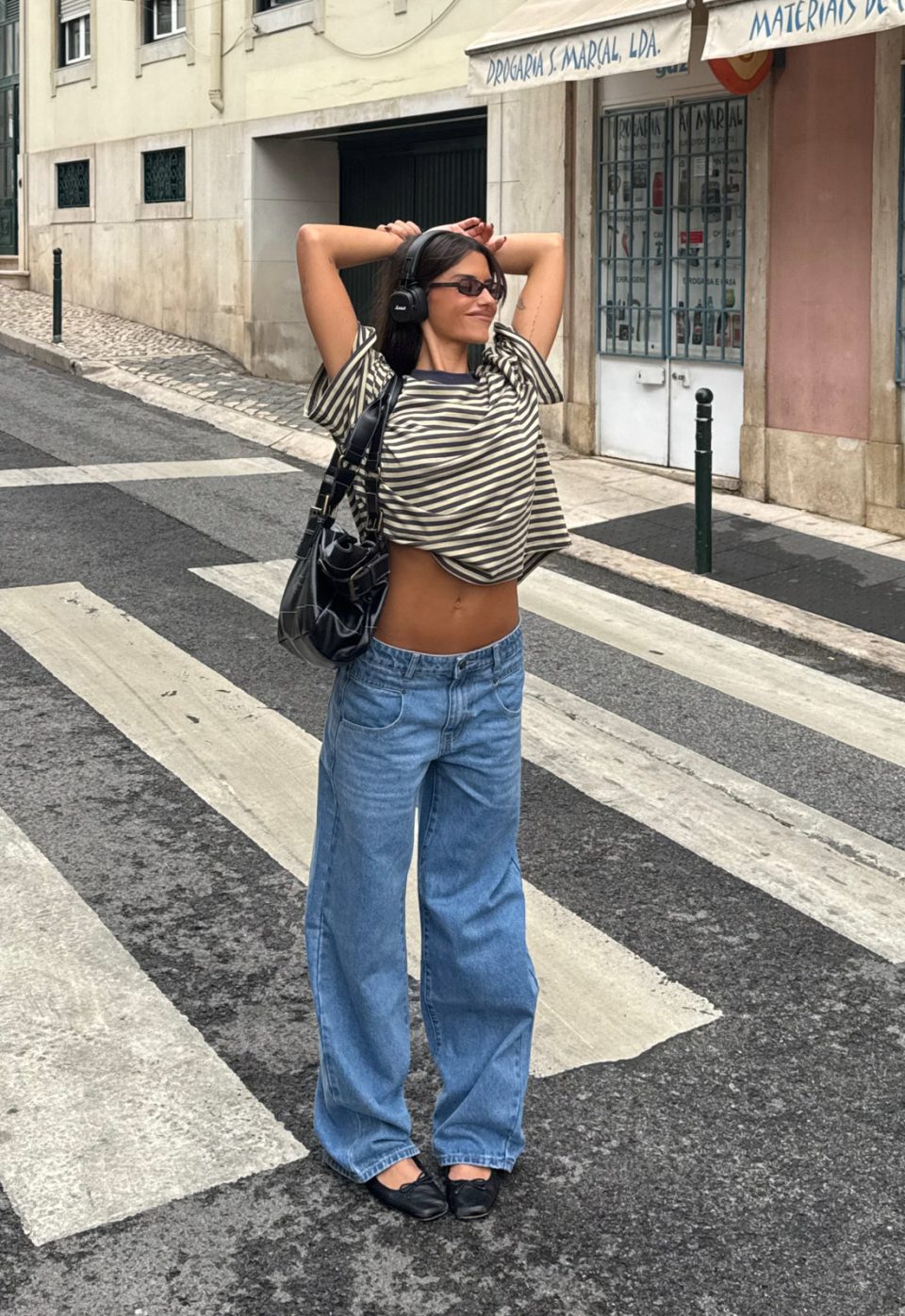 BLOOM SHORT SLEEVE - BEIGE STRIPE