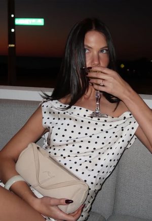 SWEETHEART MINI DRESS – CREAM POLKA