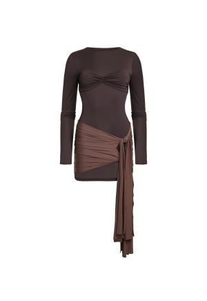 MIDNIGHT MINI DRESS – CHOCOLATE
