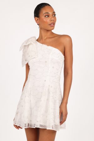 Ashly Off Shoulder Mini Dress – White