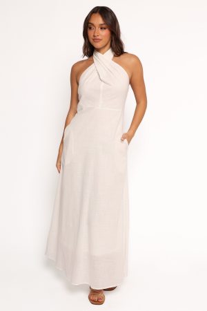 Betsy Halterneck Maxi Dress – White
