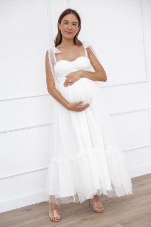 Floret Midi Dress – Off White