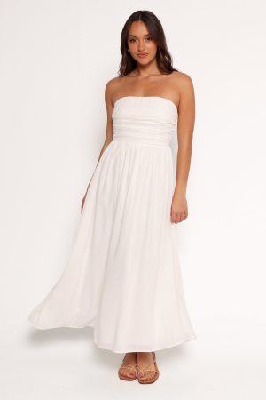 Kayt Strapless Dress – White