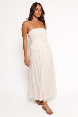 Kayt Strapless Dress – White